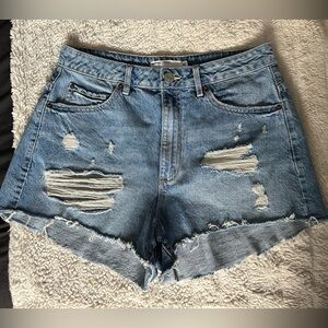 Garage Blue Distressed Jean Shorts